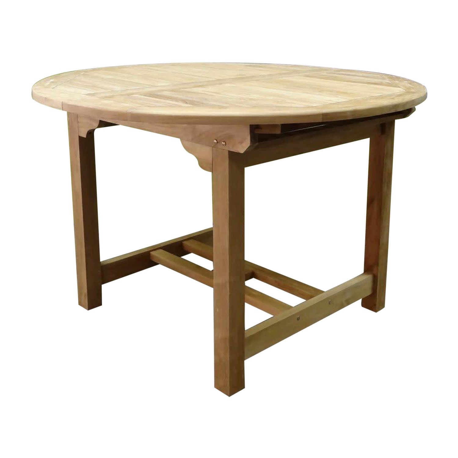 AVH-Collectie Rond - Ovaal uitschuifbare dining tuintafel 120-170x120xH76 cm teak