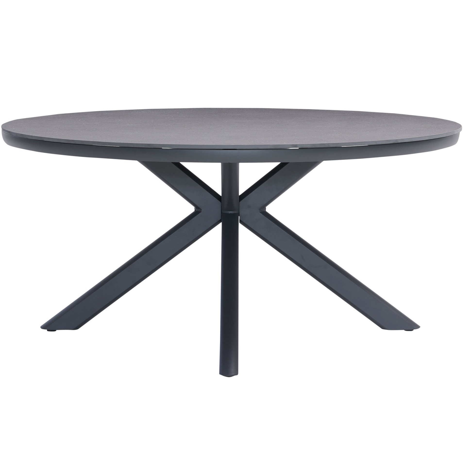 AVH-Collectie Cubanita dining tuintafel 158xH74 cm rond  aluminium keramiek antraciet