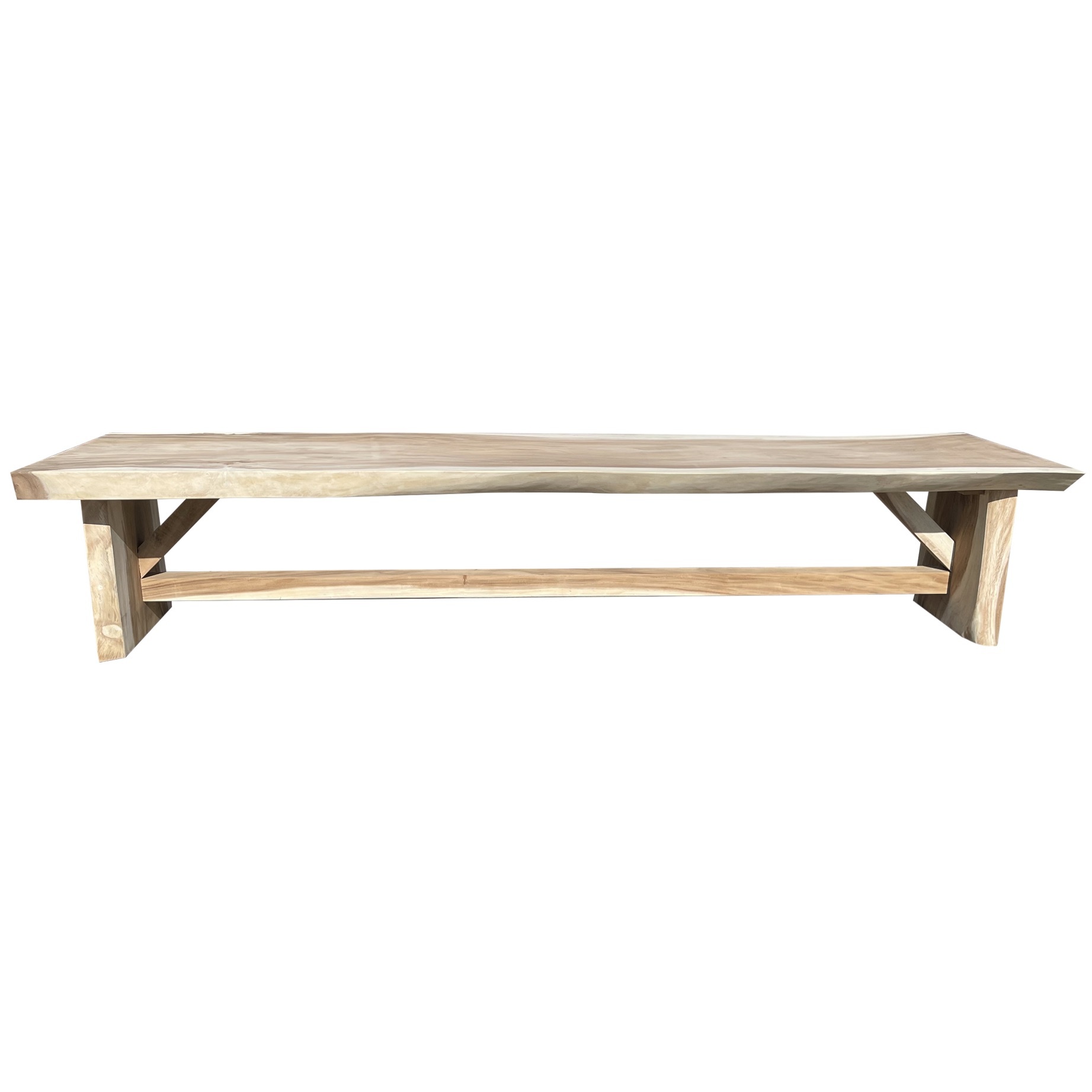 AVH-Collectie Boomstamtafel 400x90xH77,5 cm - bladdikte 10 cm geschoord