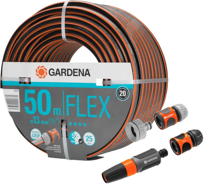 Gardena Comfort FLEX 1/2 50m + Koppelstukken