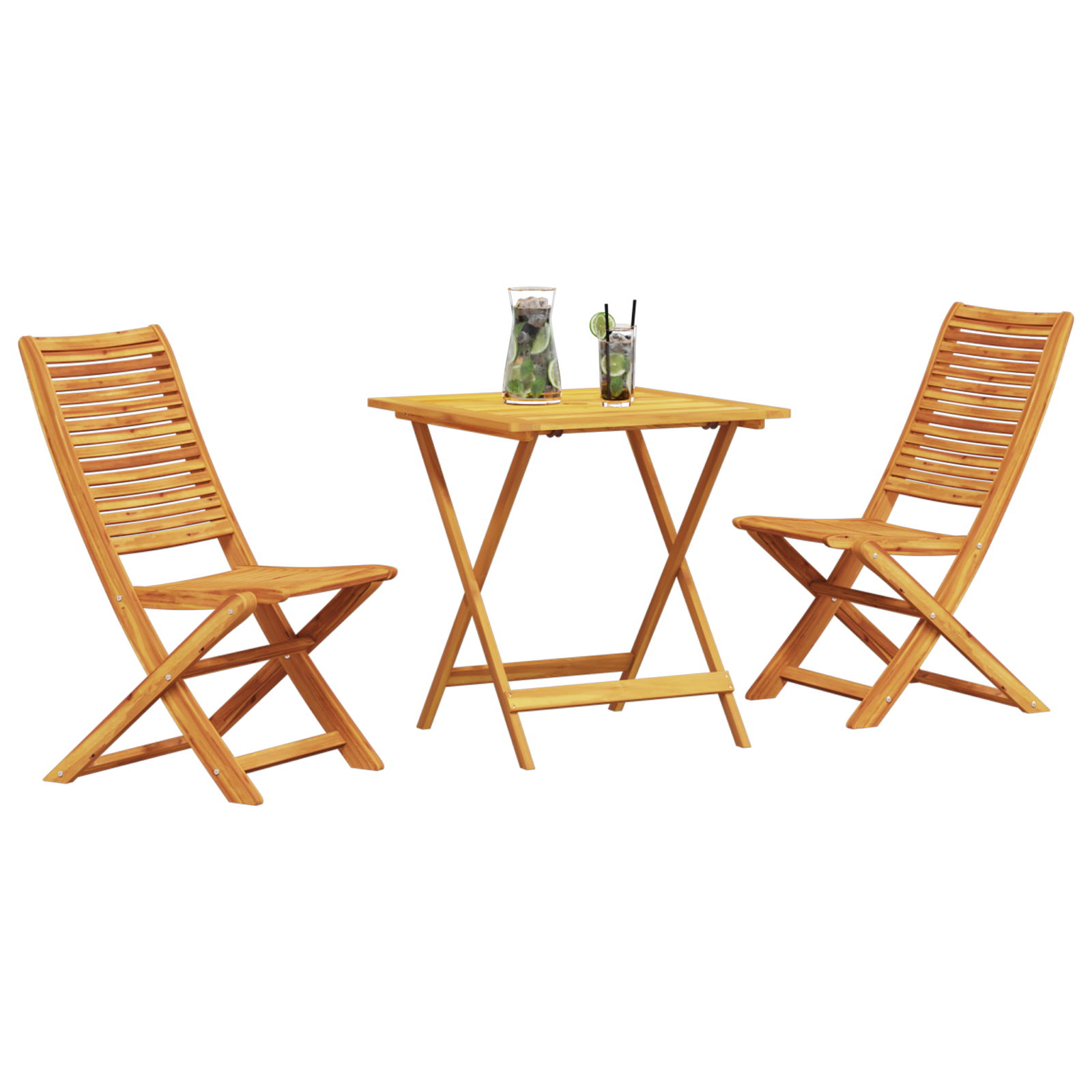 vidaXL 3-delige Vouw Bistro Set - Massief Acaciahout