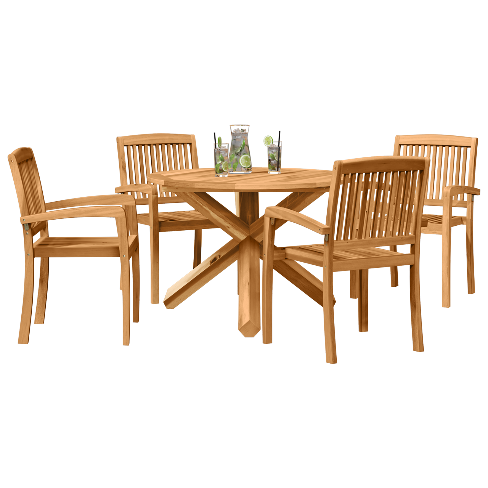 vidaXL Tuin Eetset 3 pcs Bruin 109 x 109 x 74 cm
