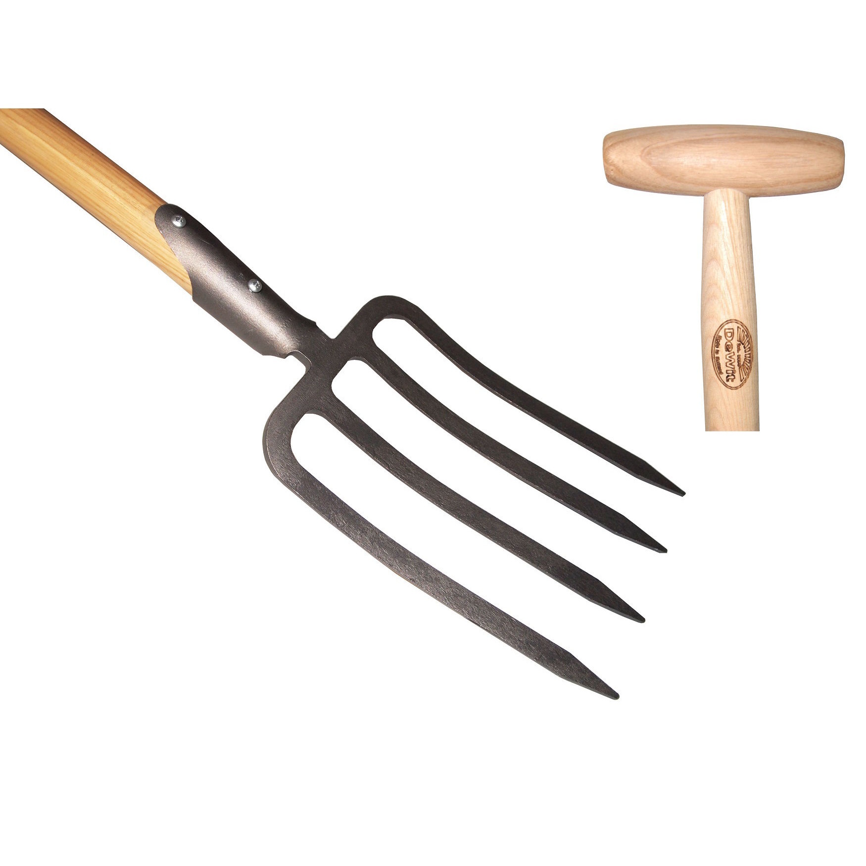De Wit Spitvork 4 Tands Met Dul Essen Steel 80 Centimeter