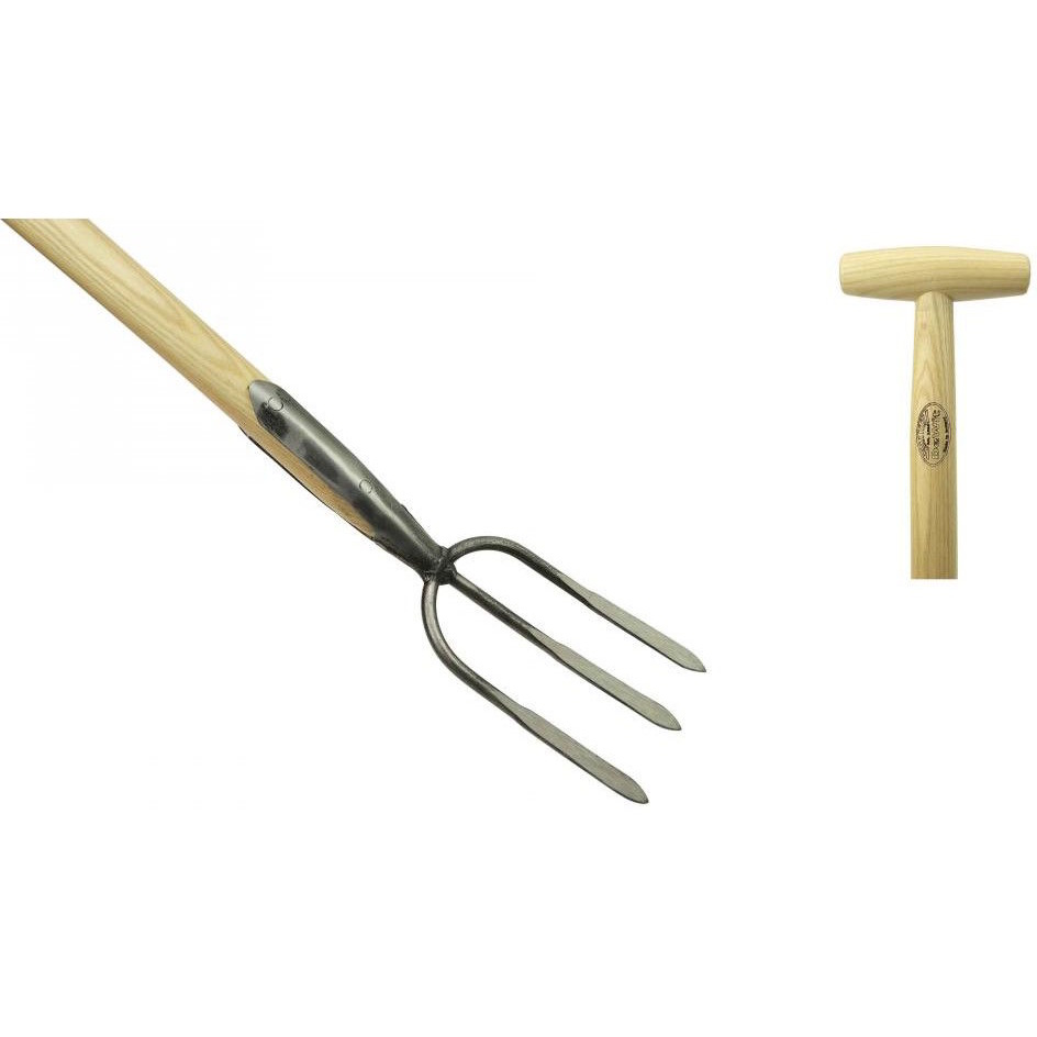 De Wit Tuinvork 3 Tands Met Essen Steel 90 Centimeter
