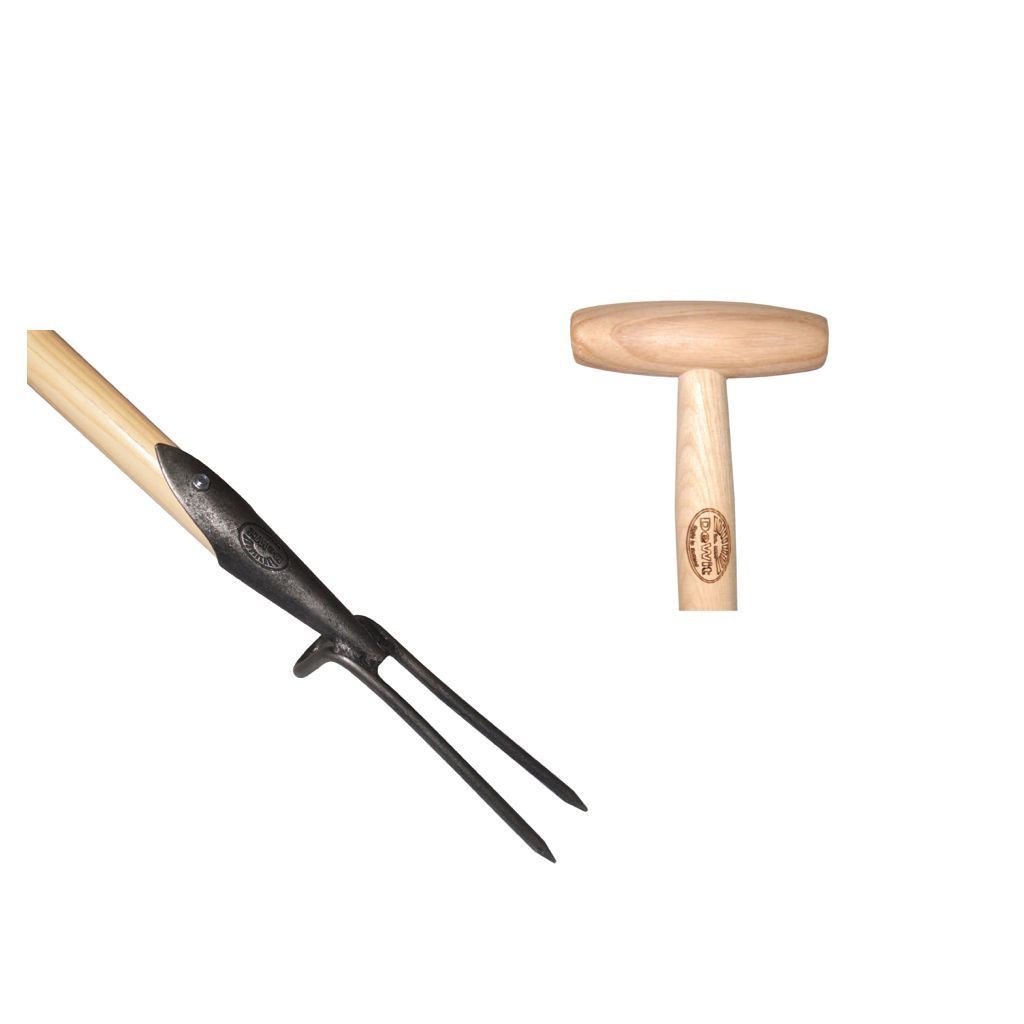 De Wit Wiedvork 2 Tands Met Essen T-steel 80 Centimeter