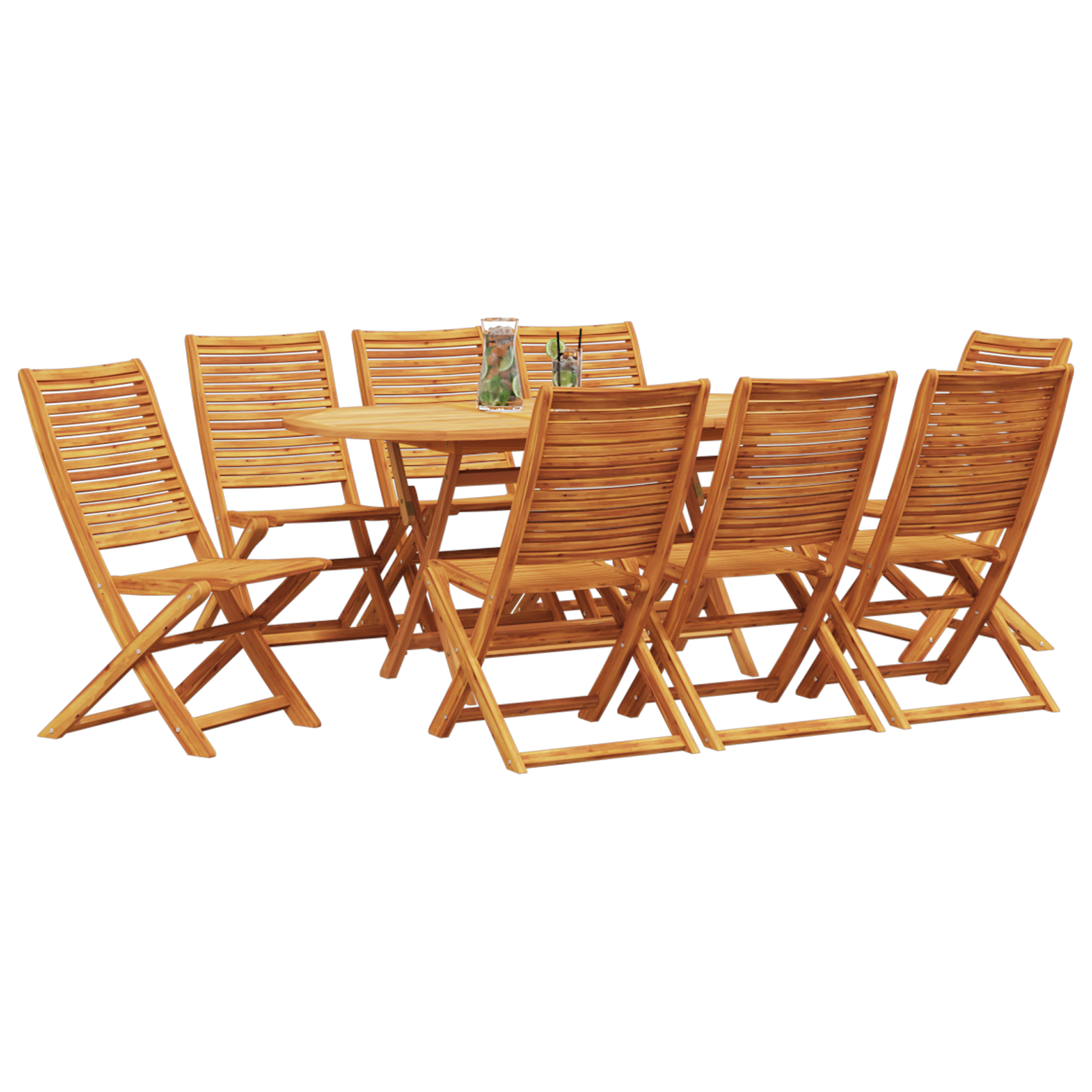 vidaXL Tuin Eetset 9 pcs Bruin Large Massief acaciahout