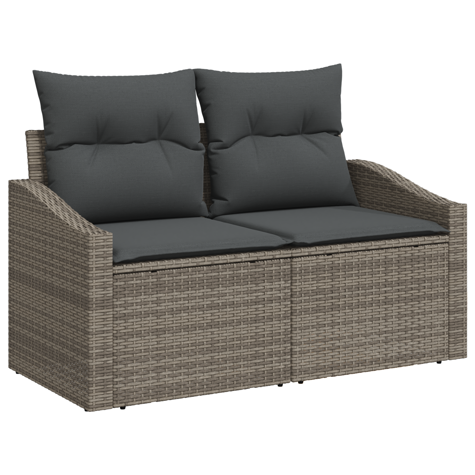 vidaXL 6-delige lounge set met kussens in grijs poly rattan