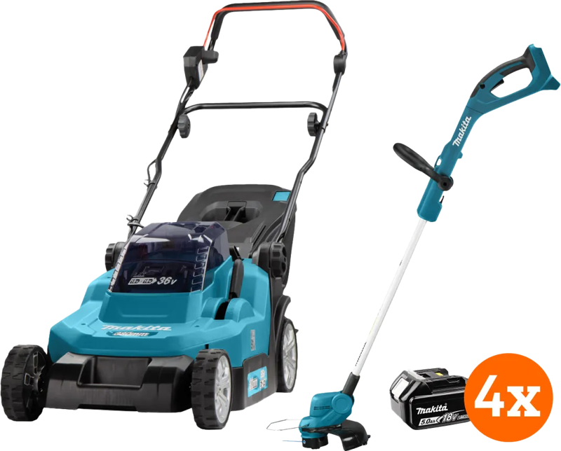 Makita DLM382PT2 incl. 5,0 Ah Accu (2x) +  DUR193Z + 5,0 Ah 18V Accu (2x)