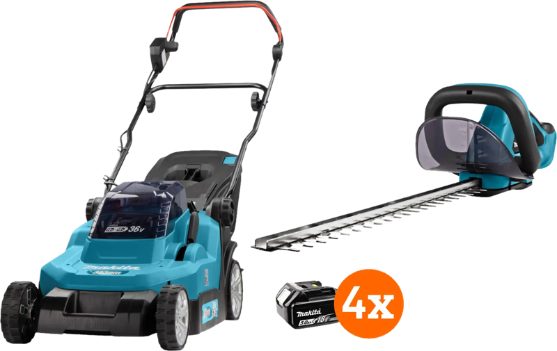 Makita DLM382PT2 incl. 5,0 Ah Accu (2x) +  DUH523Z + 5,0 Ah 18V Accu (2x)