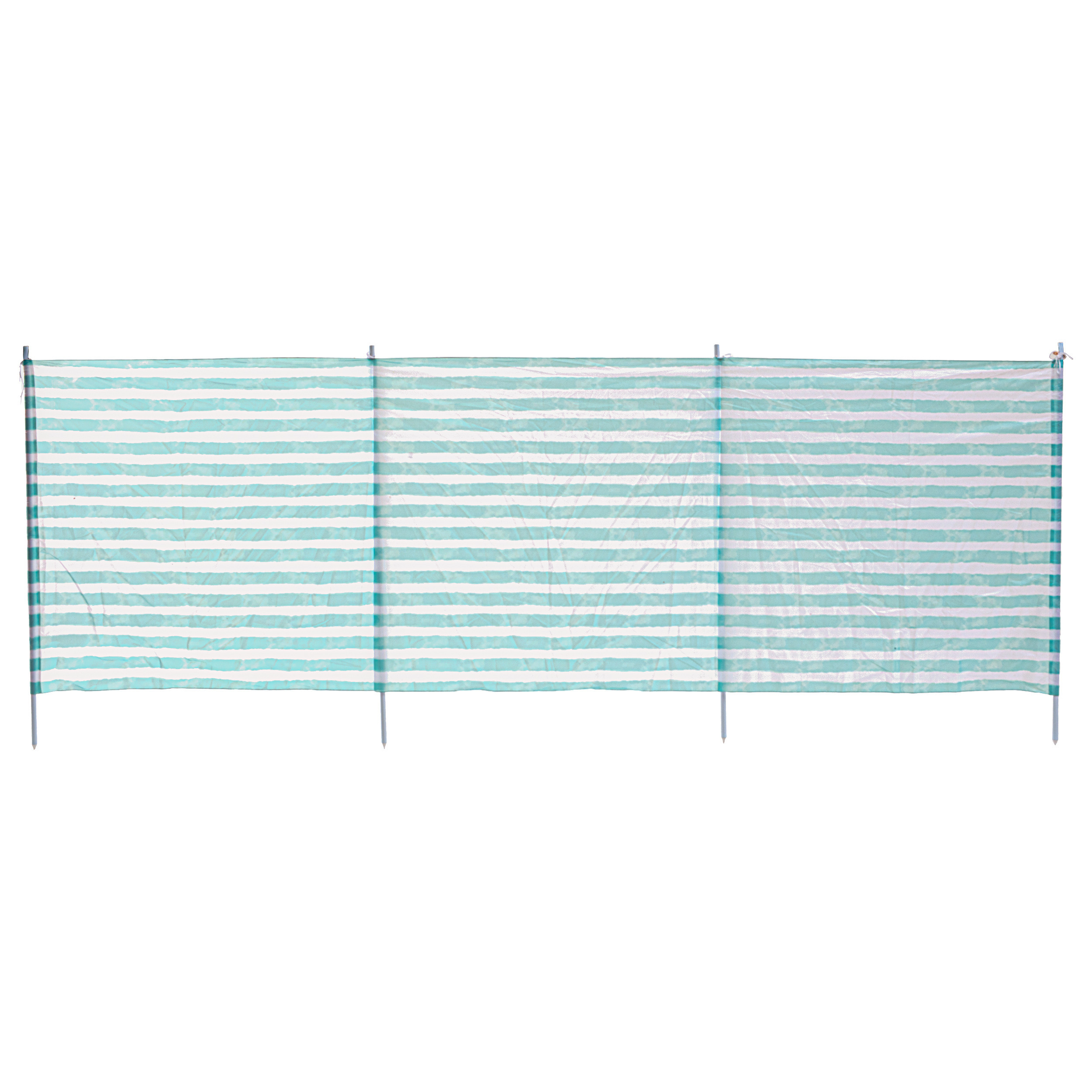 Neka Strand/camping windscherm - gestreept - wit/blauw - 300 x 120 cm -
