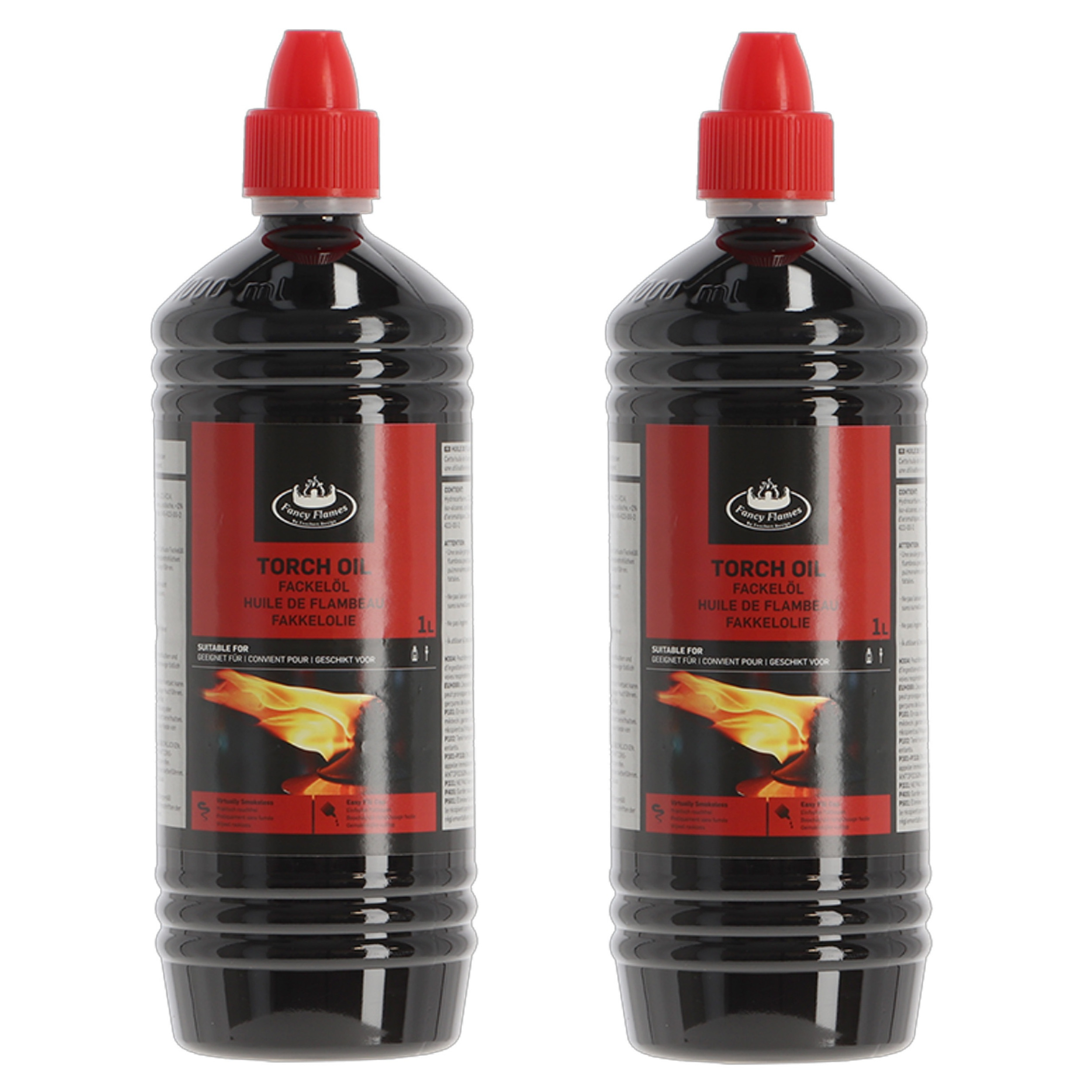Fancy Flames Fakkelolie - 2x - 1 liter - lange brandduur - voor buitengebruik -