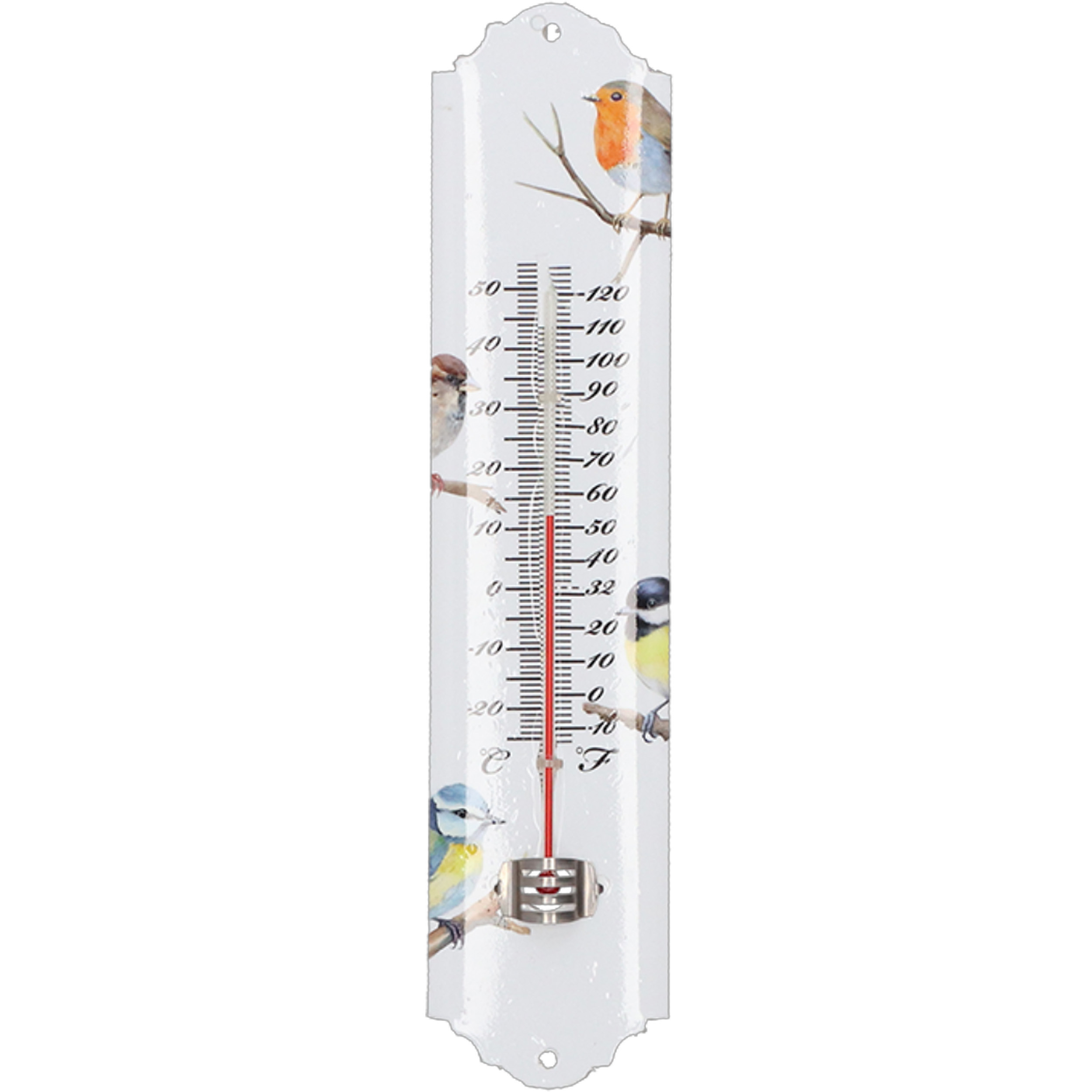 Esschert Design thermometer Tuinvogel - voor binnen en buiten - 30 x 7 cm - Celsius/fahrenheit -