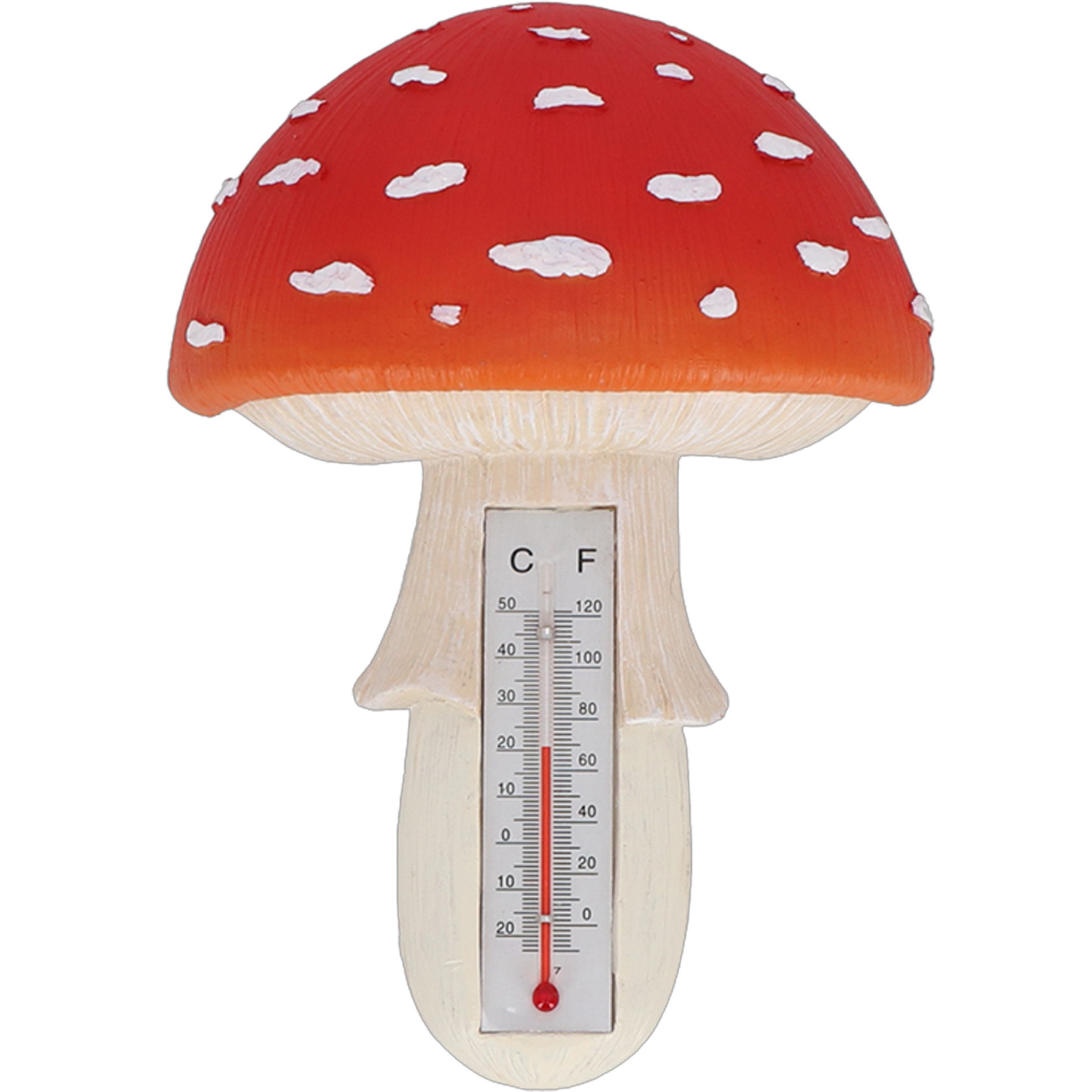 Esschert Design thermometer Paddestoel - voor binnen en buiten - 12 x 5 x 17 cm - Celsius/fahrenheit -