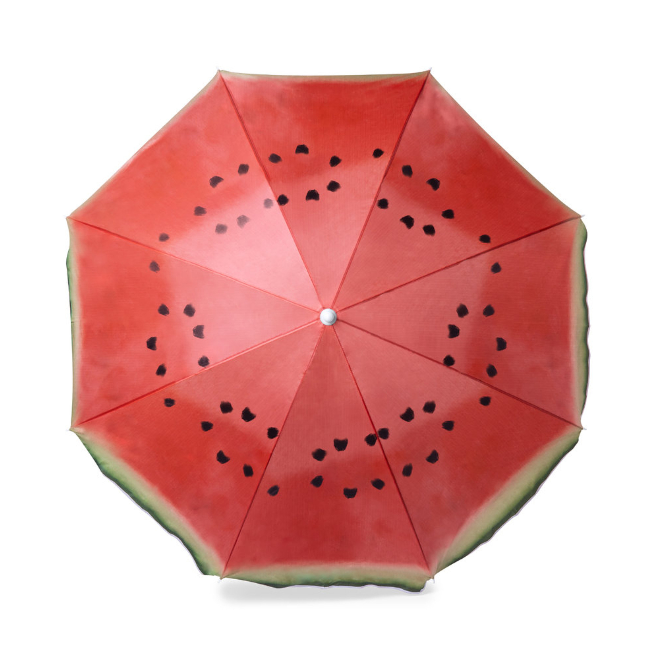 Merkloos Strand parasol Watermeloen - D160 cm - opvouwbaar - verstelbare hoogte - met opbergtas -