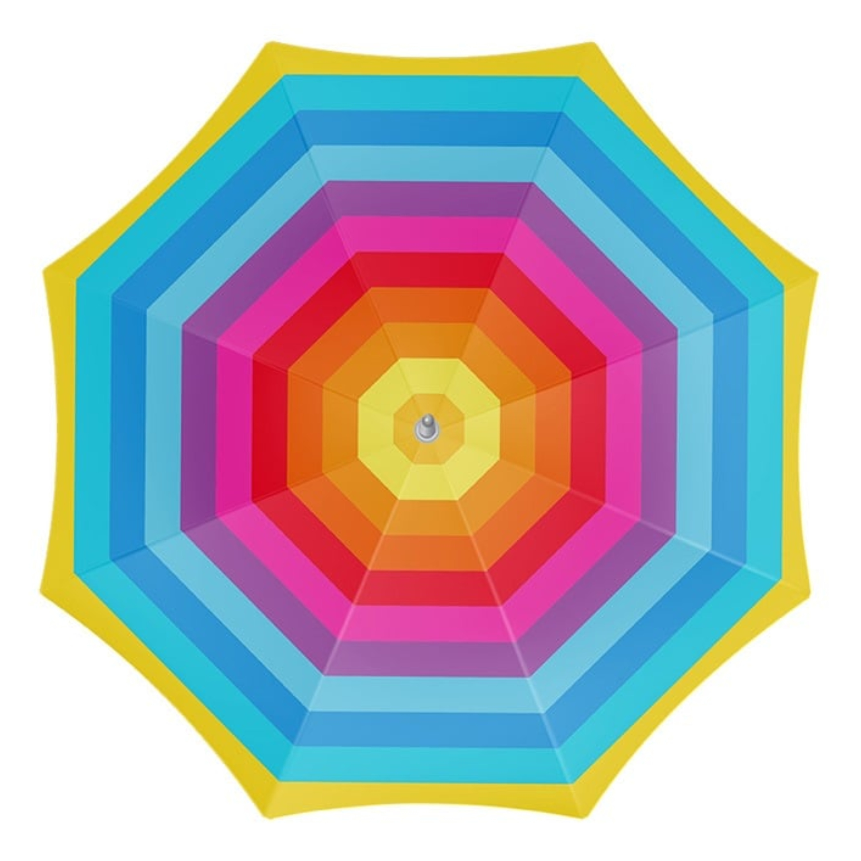 Merkloos Strand parasol Lisabon - D180 cm - regenboog - strepen - inklapbaar - zomer -