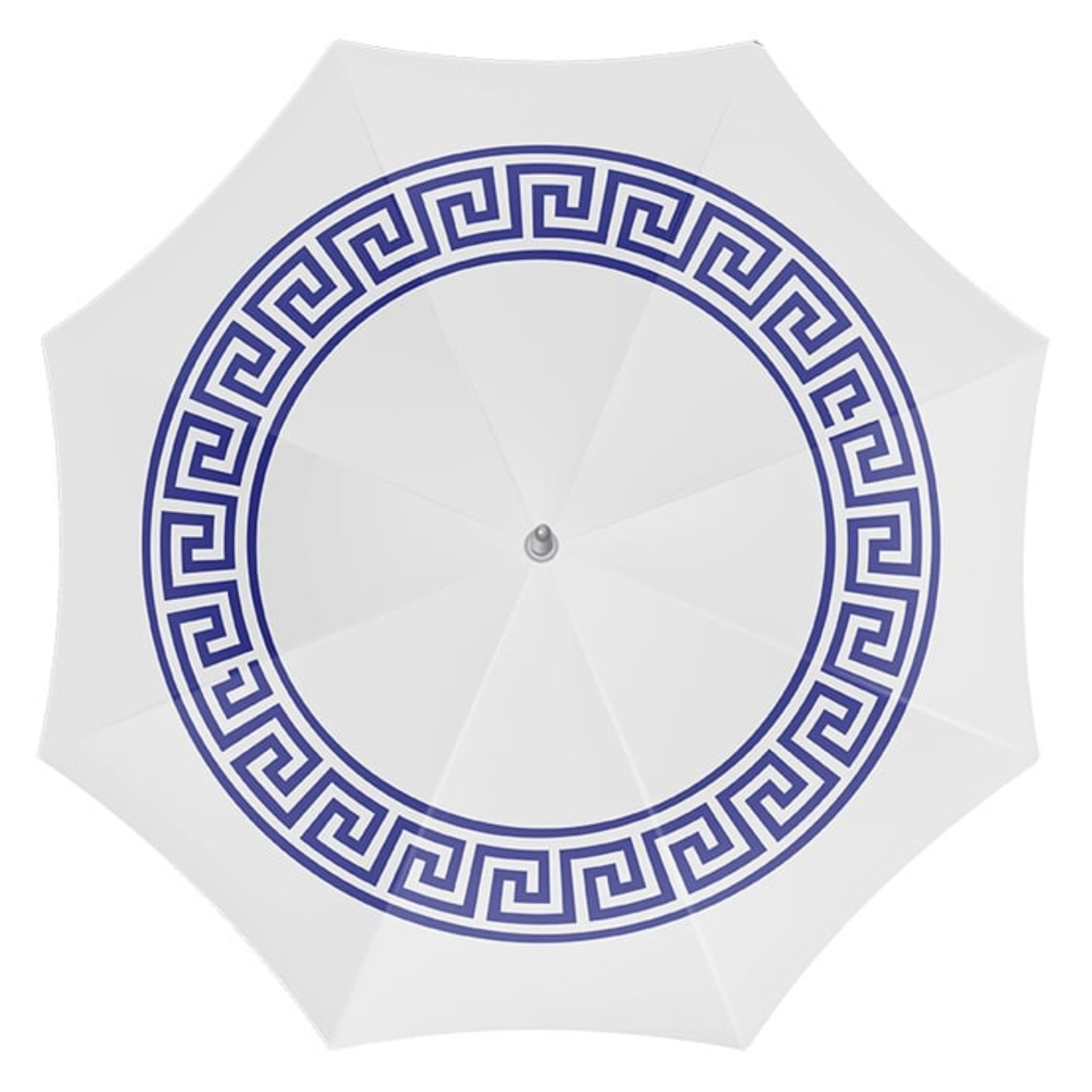 Merkloos Strand parasol Athene - D180 cm - wit/blauw - motief - inklapbaar - zomer -