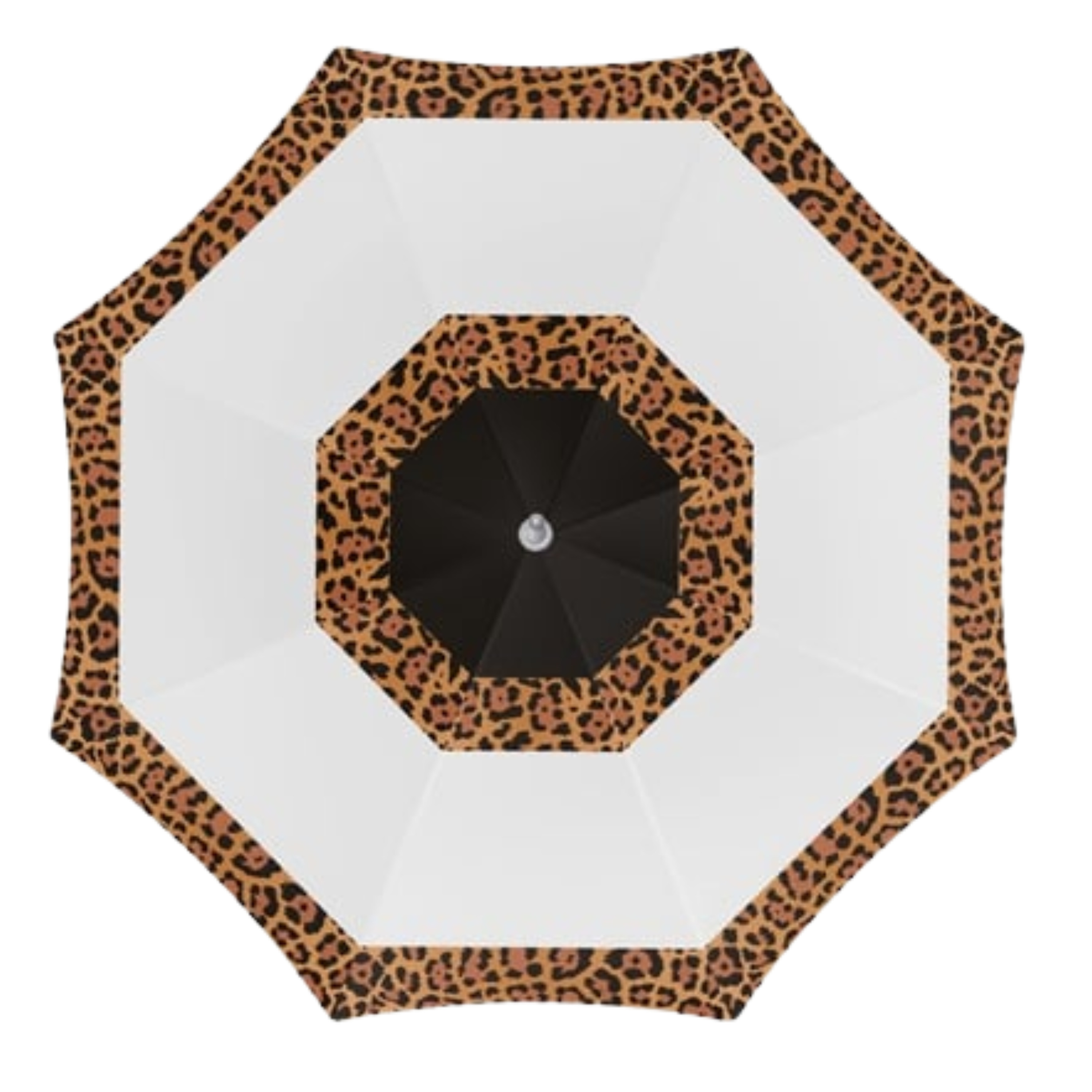 Merkloos Strand parasol Ghana - D180 cm - panterprint - inklapbaar - zomer -