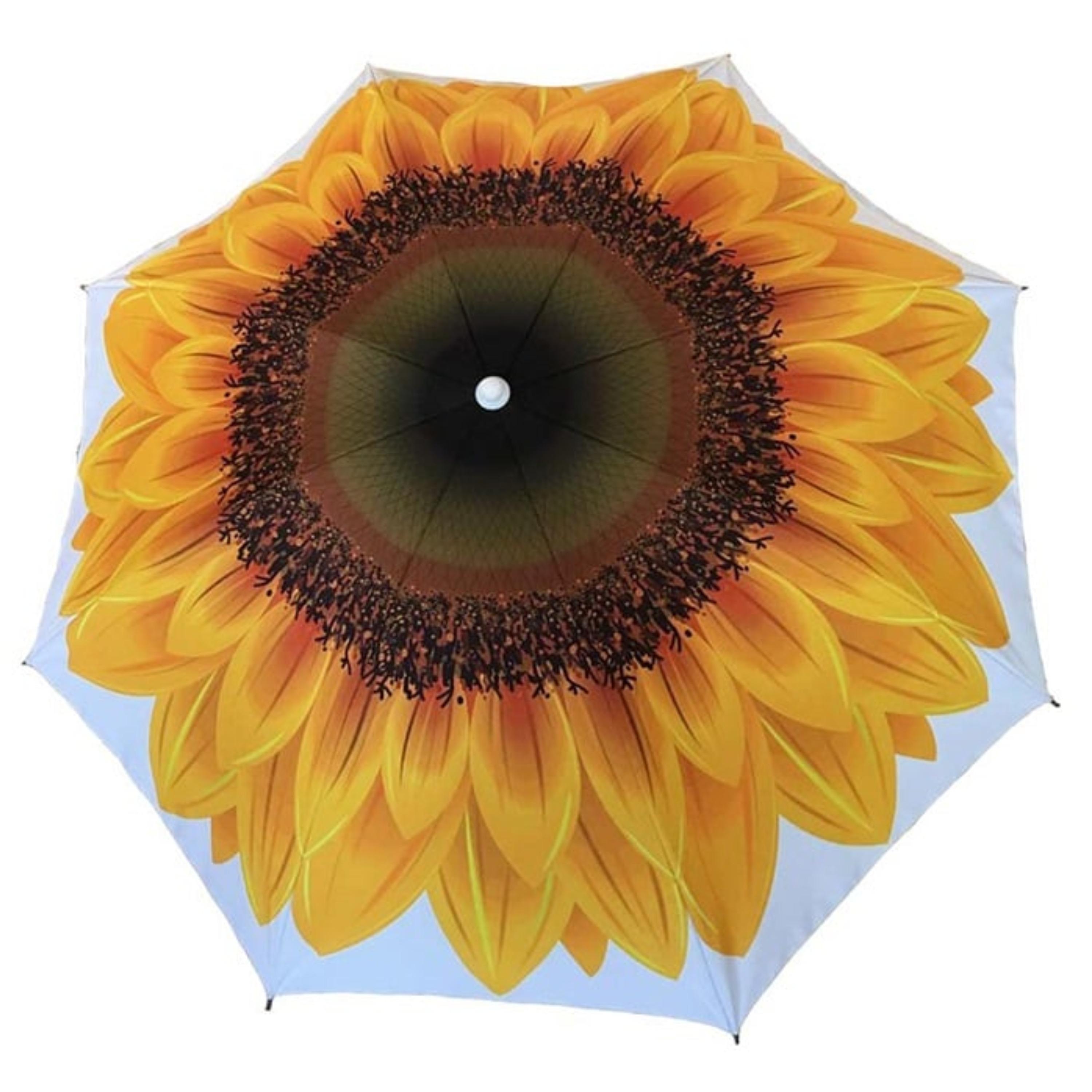 Merkloos Strand parasol Sunflower - D180 cm - multicolor - zonnebloem - inklapbaar -