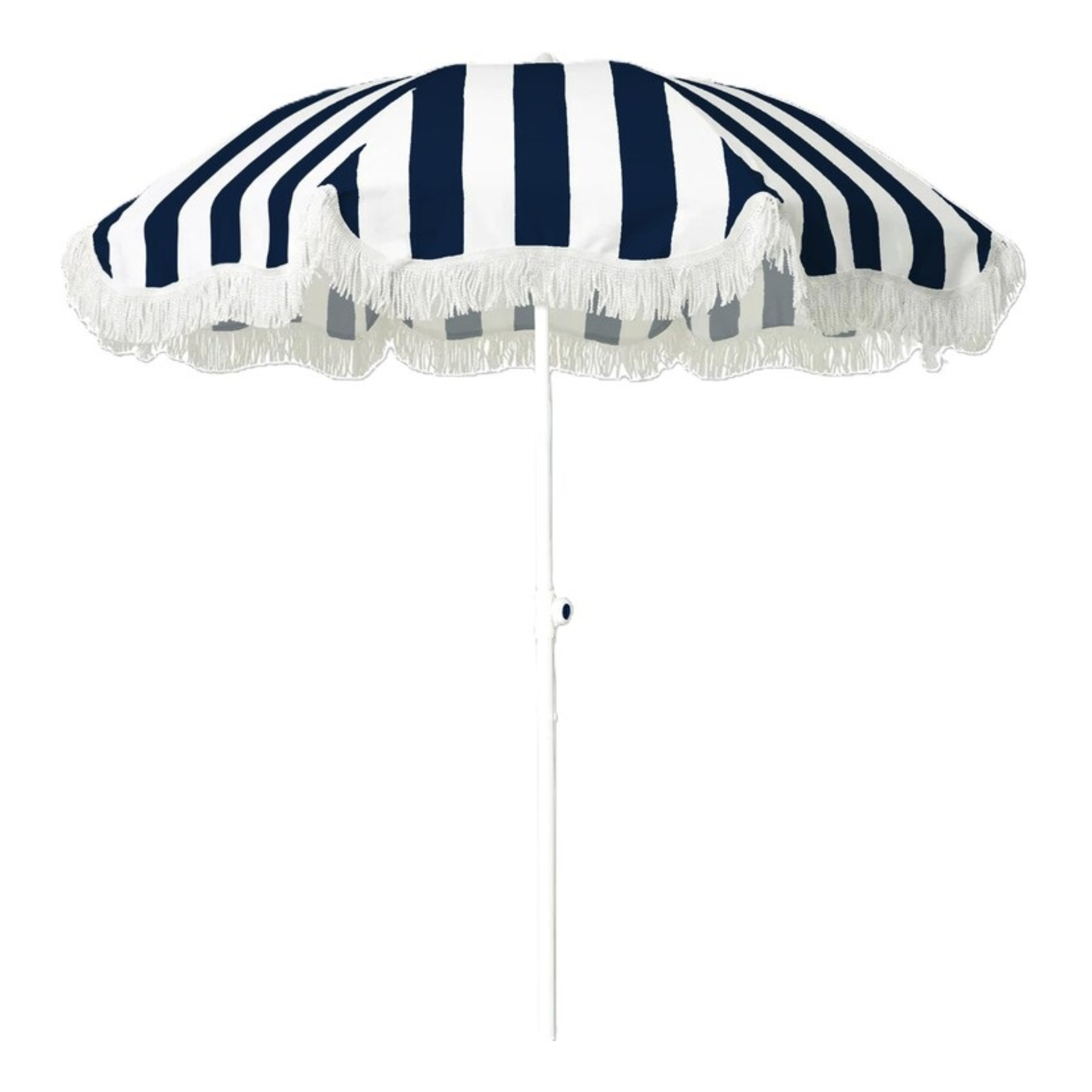 Merkloos Strand parasol Jakarta - D180 cm - blauw/wit - strepen - inklapbaar - zomer -