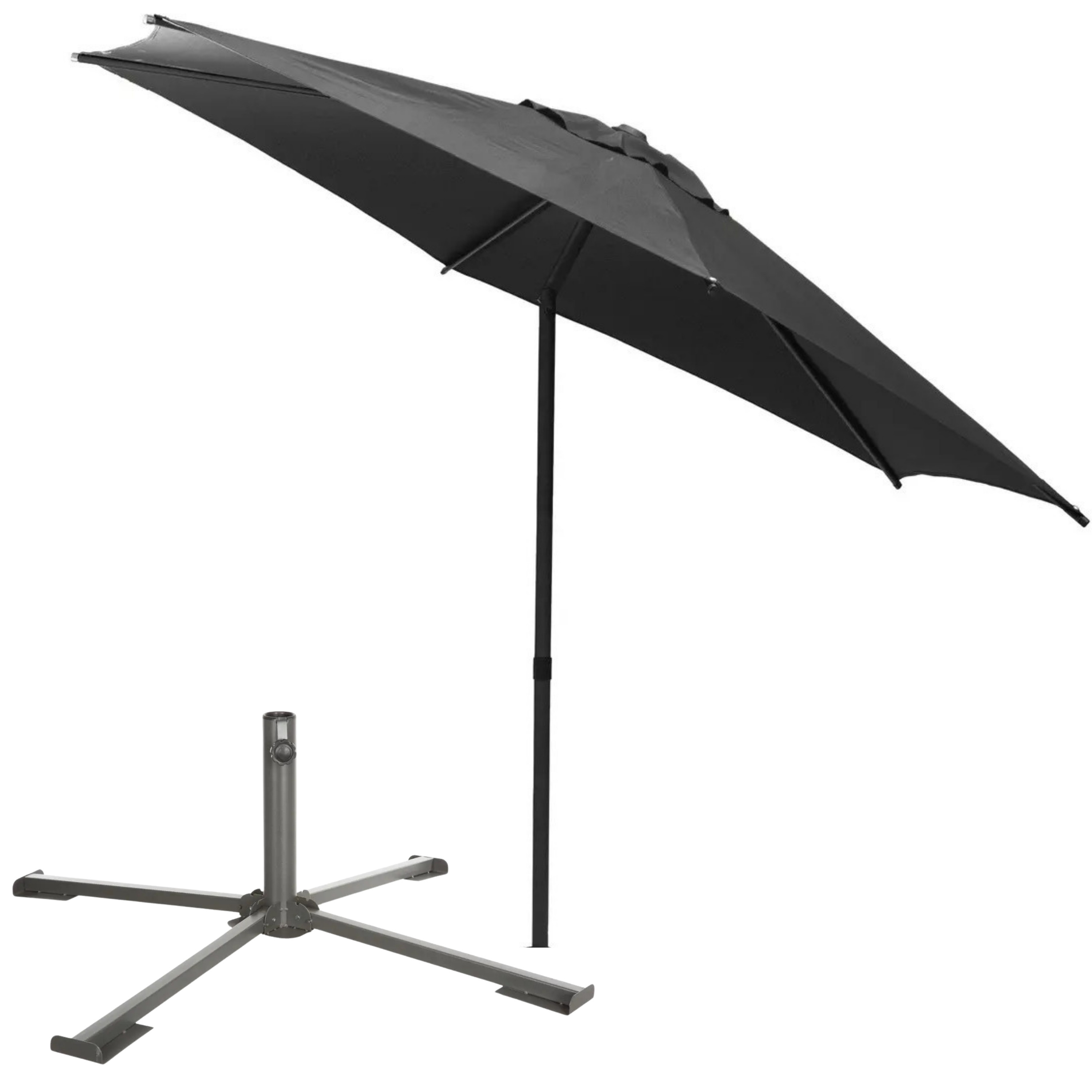 Hesperide Hespiride tuin terras Parasol Soya - antraciet - D270 x H220 cm - Steel mm - met kruisvoet -