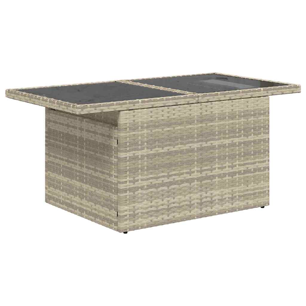 vidaXL 7-delige ligbedset met kussens lichtgrijs poly rattan