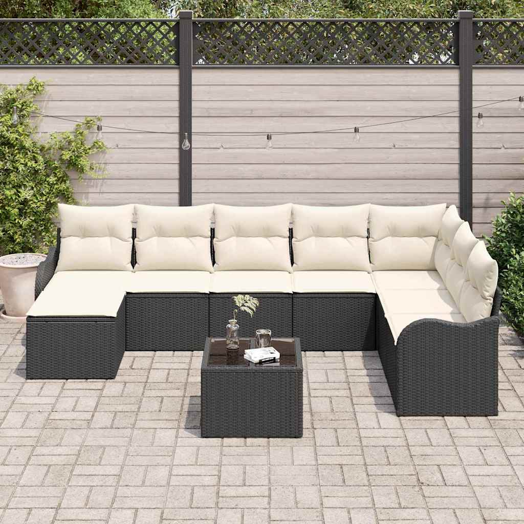 vidaXL 8-delige tuinsofa set met kussens bruin poly rattan