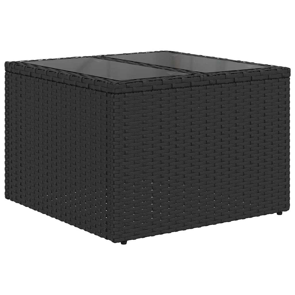 vidaXL 6-delige tuinset met kussens in zwart, van poly rattan