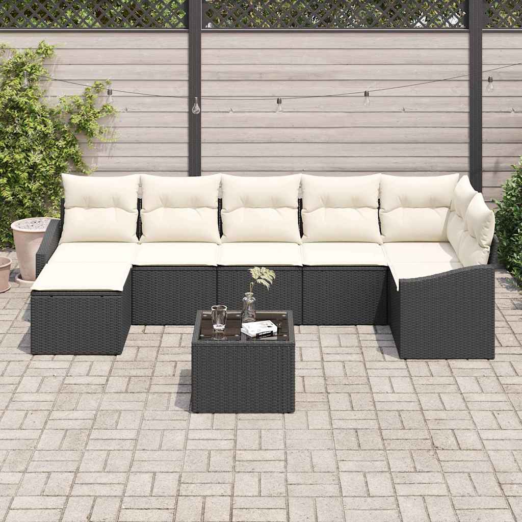 vidaXL 7-delige tuinset met kussens, bruin poly rattan