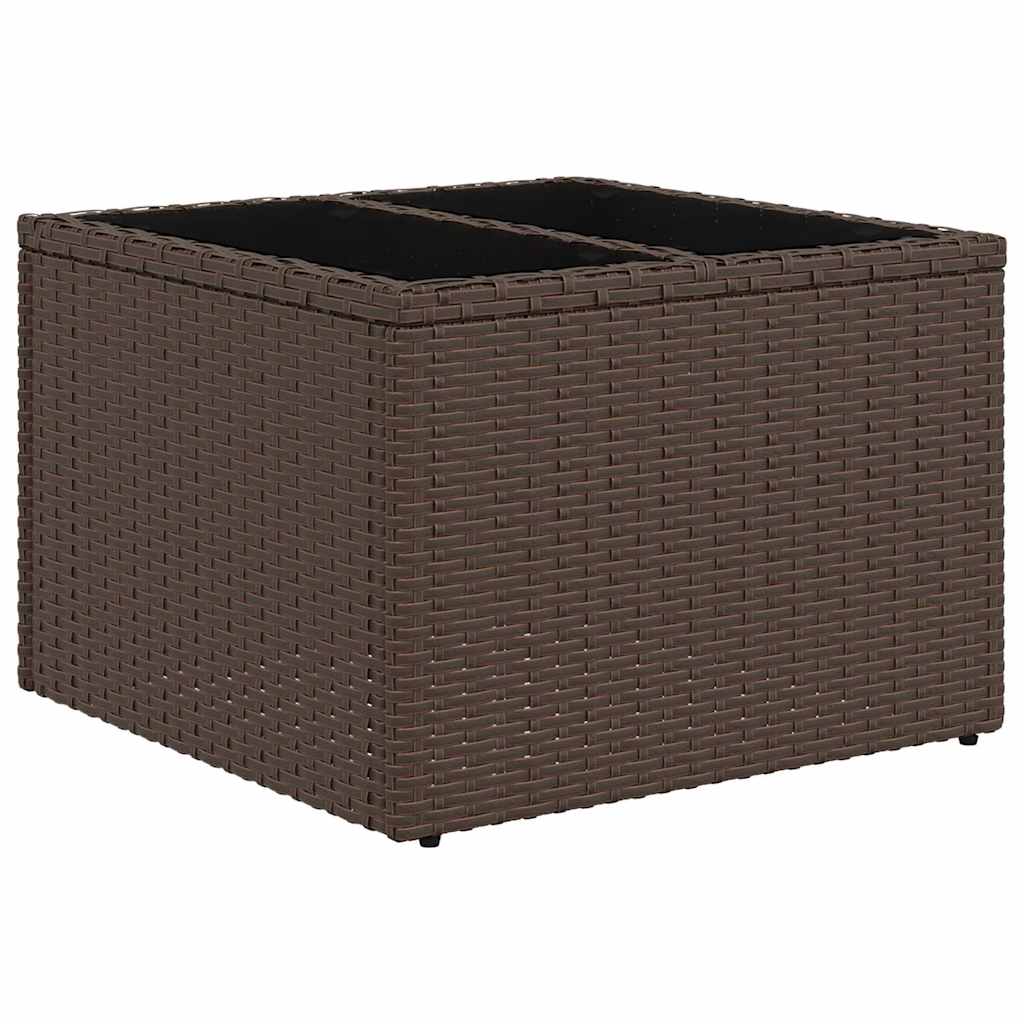 vidaXL 8-delige tuinbankset met kussens, bruin poly riet
