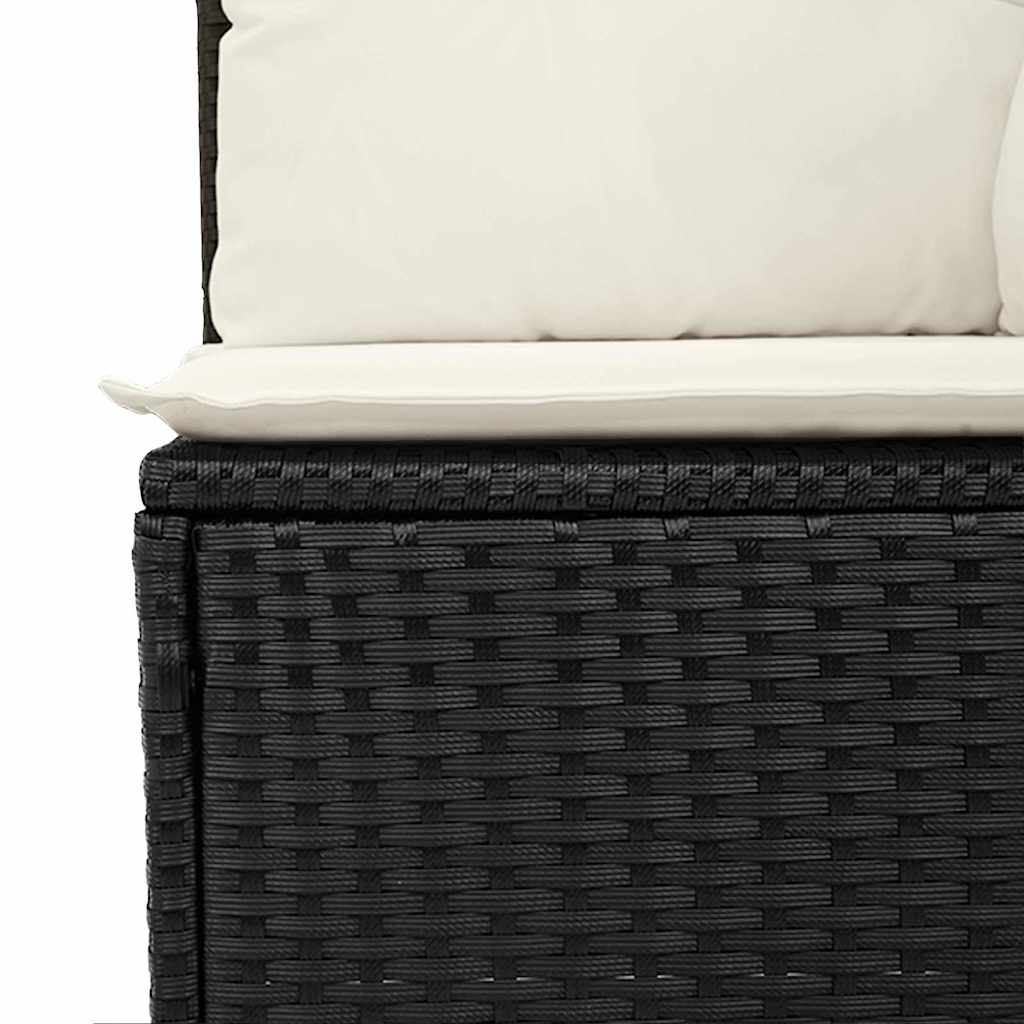 vidaXL 8-delige tuinset met kussens in zwart van poly rattan