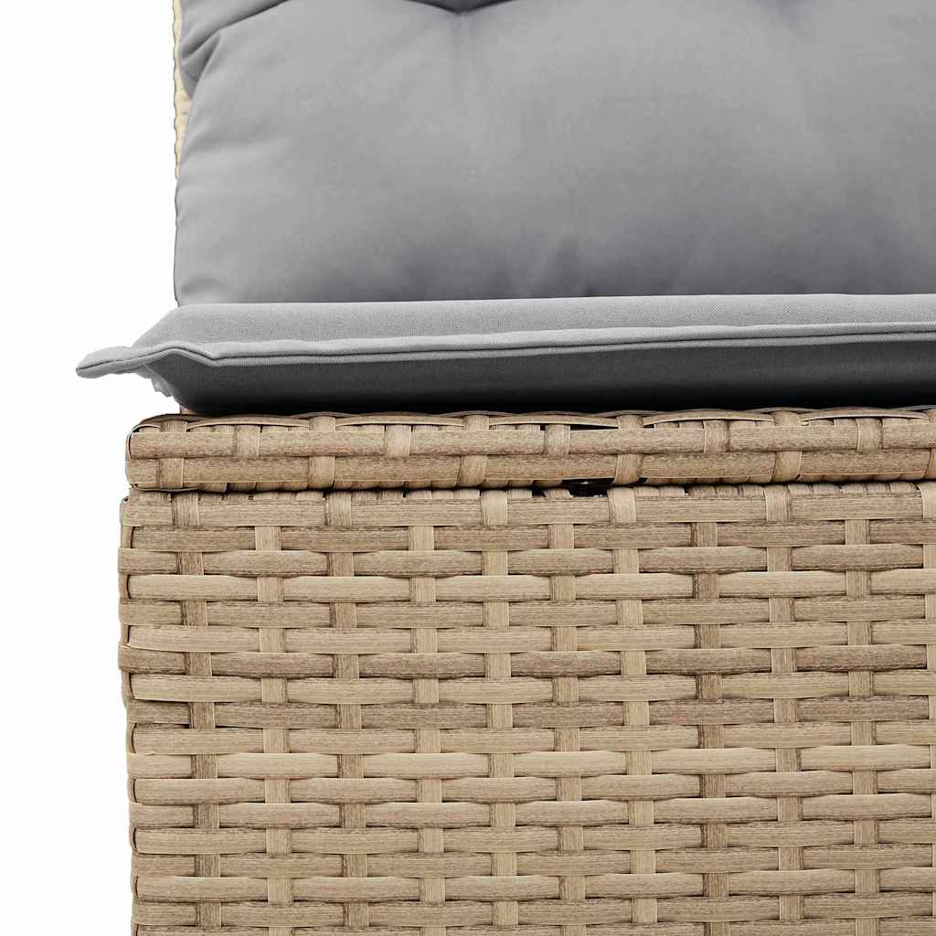vidaXL 9-delige Tuinbankenset met kussens poly rattan acacia beige