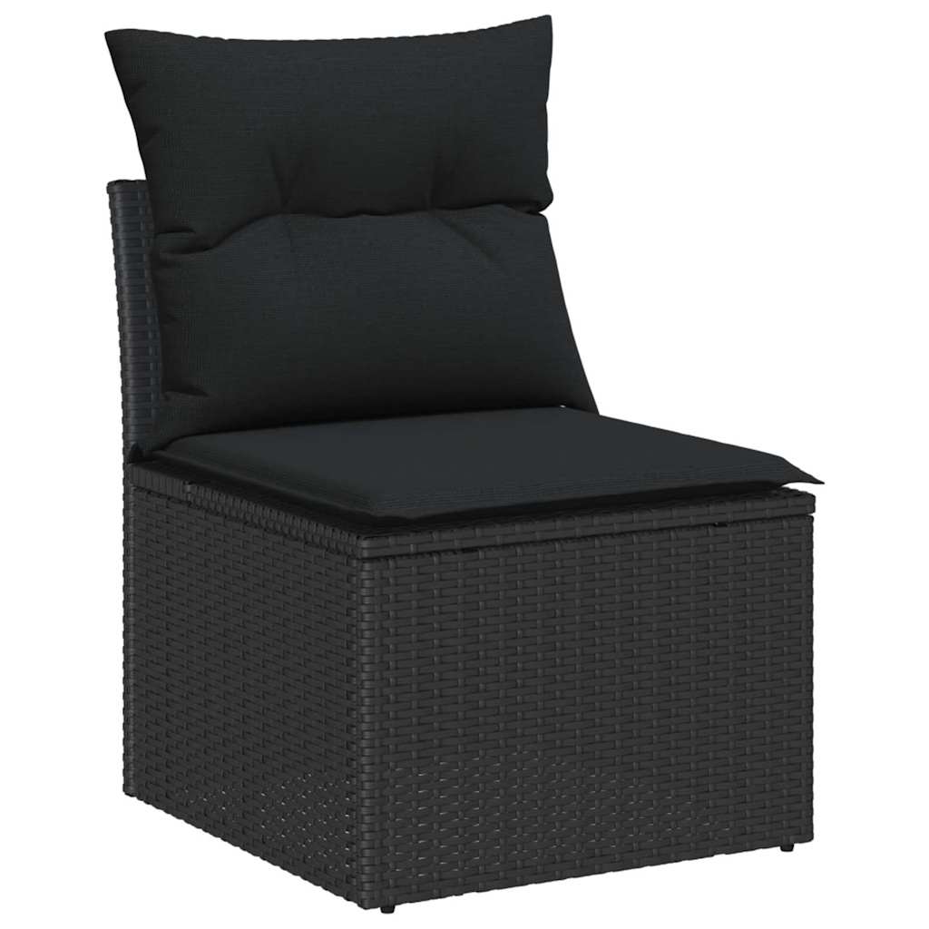 vidaXL Tuin Sofaset 7 pcs Zwart 55 x 55 x 37 cm
