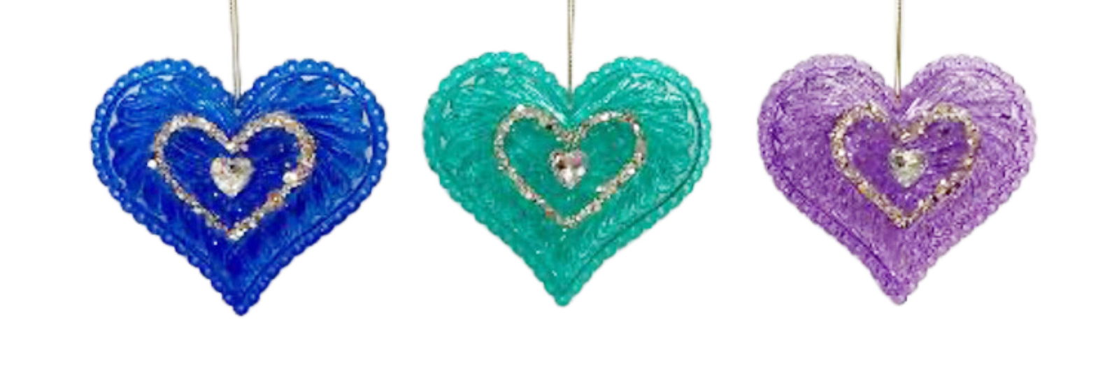 Kurt s adler 3.7 inch Heart Orna X 3. 5x5x10 cm kerstornament - 