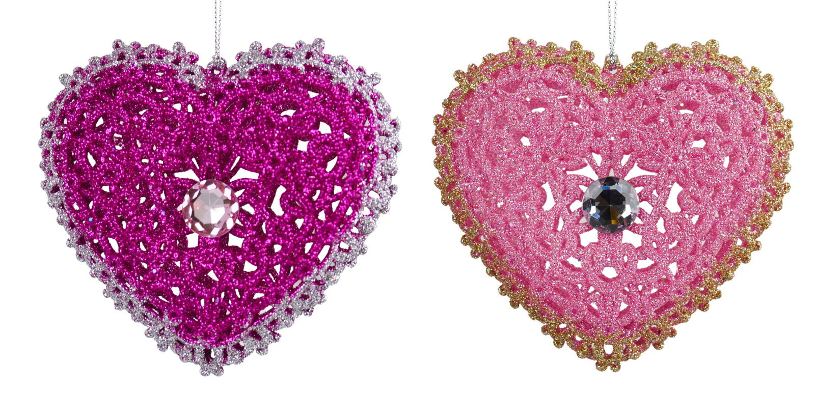 Kurt s adler 4.25 inch Heart Orna X 2. II 5x5x10 cm kerstornament - 