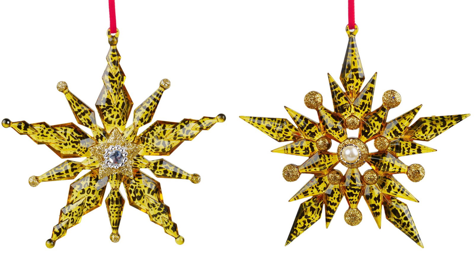 Kurt s adler 4.8 inch Leopard Star Ornament X 2. 5x5x10 cm kerstornament - 