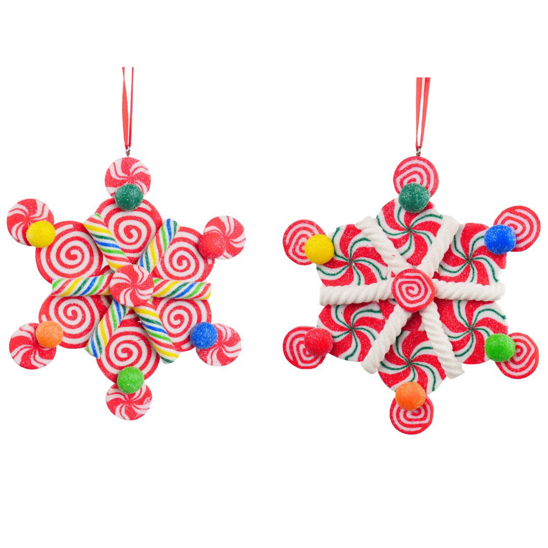 Kurt s adler 4.75 inch H Clay Dough Candy Snowflake Orna X 2. 5x5x10 cm kerstornament - 