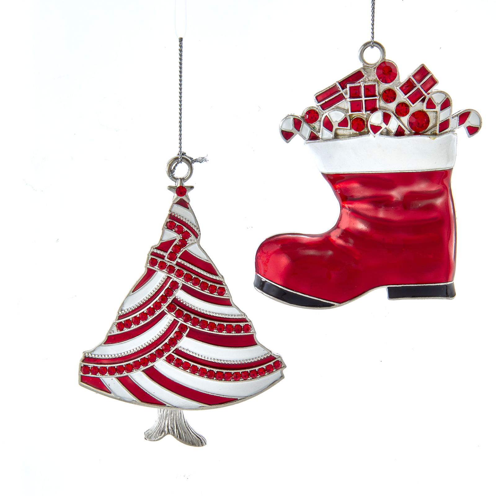 Kurt s adler 4 inch Peppermint Boot & Tree W/Stones 9,144x7,366x0,762 cm kerstornament - 