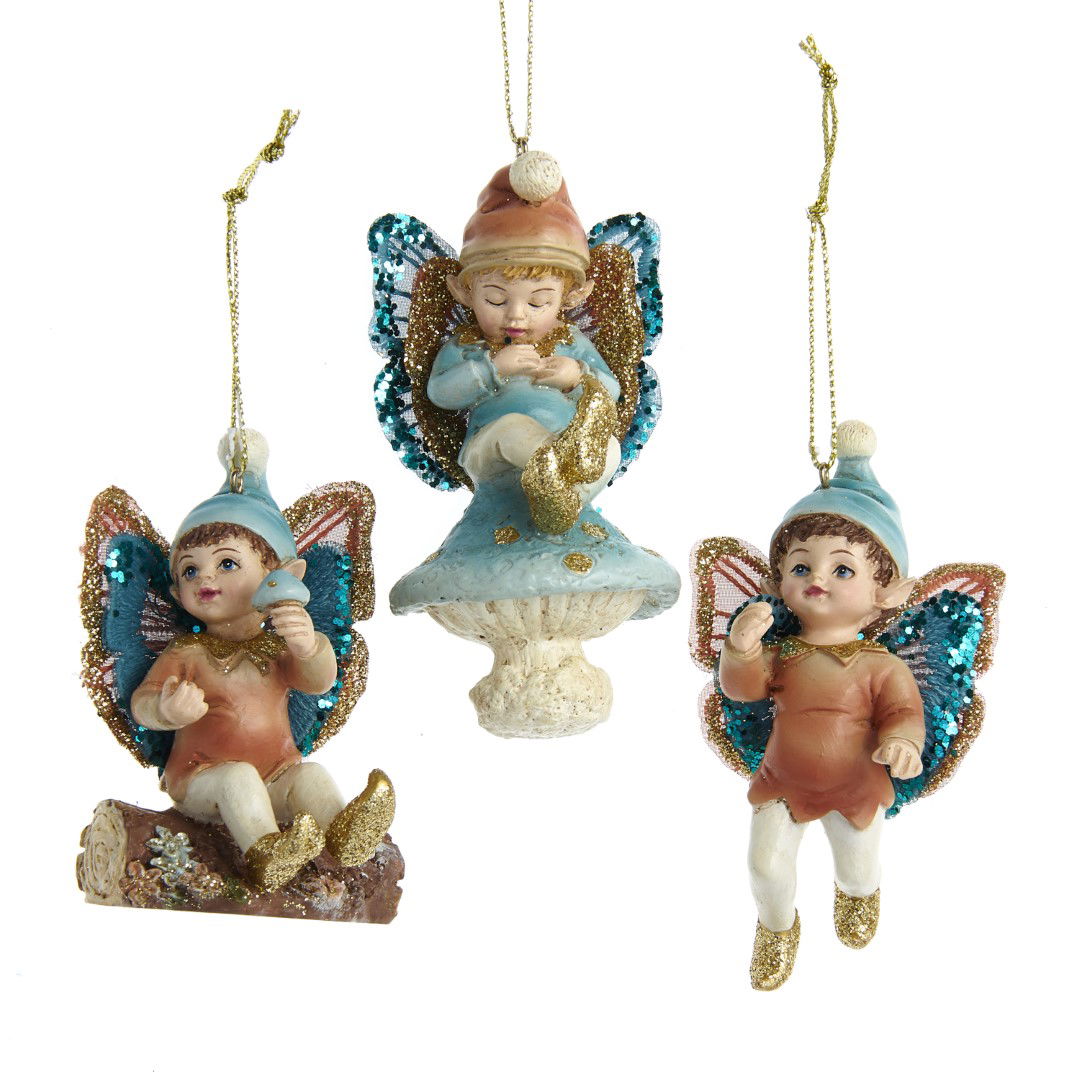 Kurt s adler 3.5 inch Magical Woods Little Boy Fairy Orn 3/Asstd. 8,382x3,81x3,81 cm kerstornament - 