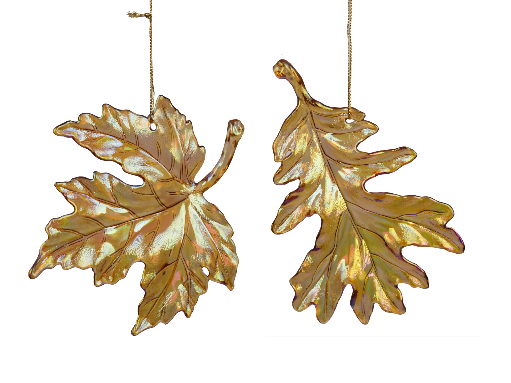 Kurt s adler Orn.plc blad geel/goud l8cm - 