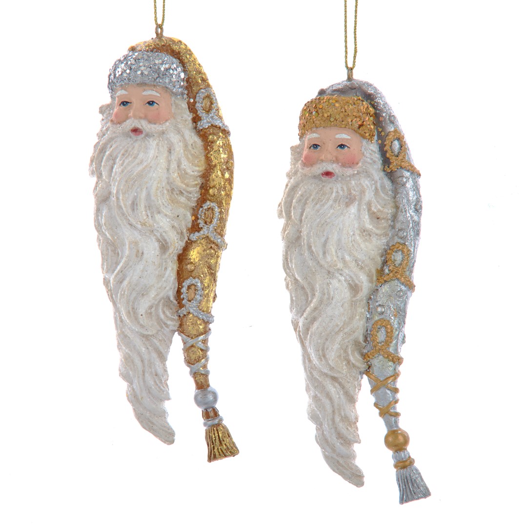 Kurt s adler Ornament plastic santa hoofd l12cm goud - 