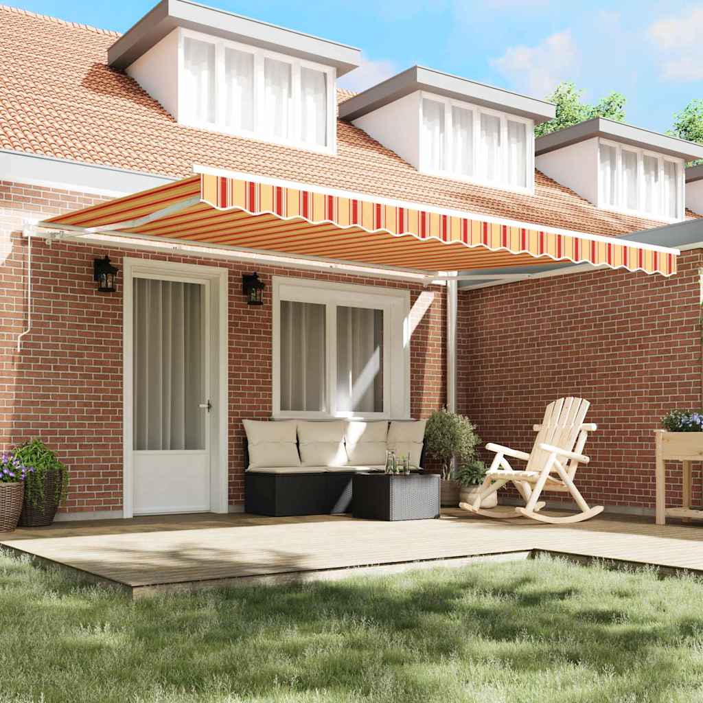 vidaXL Handmatig Uittrekbaar Ligbed Geel en Oranje 450x300 cm