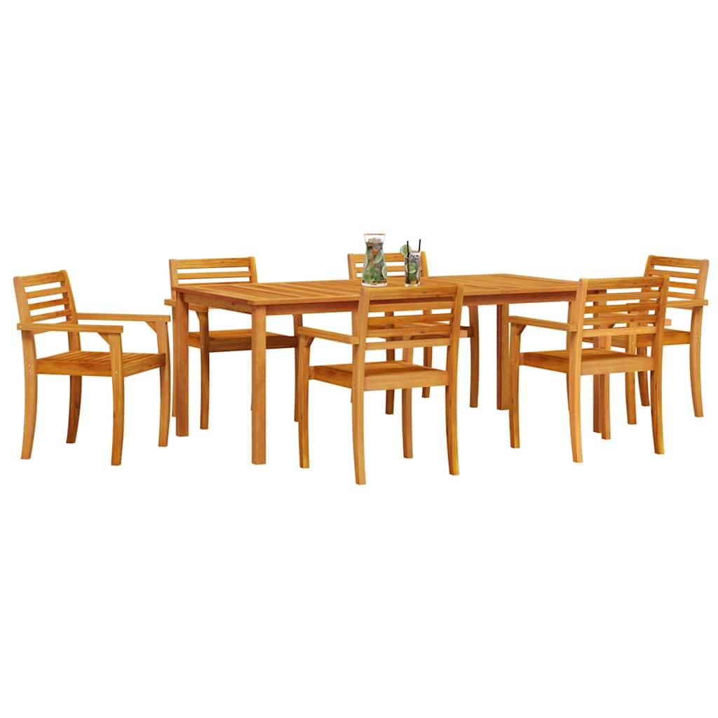 vidaXL Tuin Eetset 9 pcs Natuurlijk 200 x 100 x 74 cm