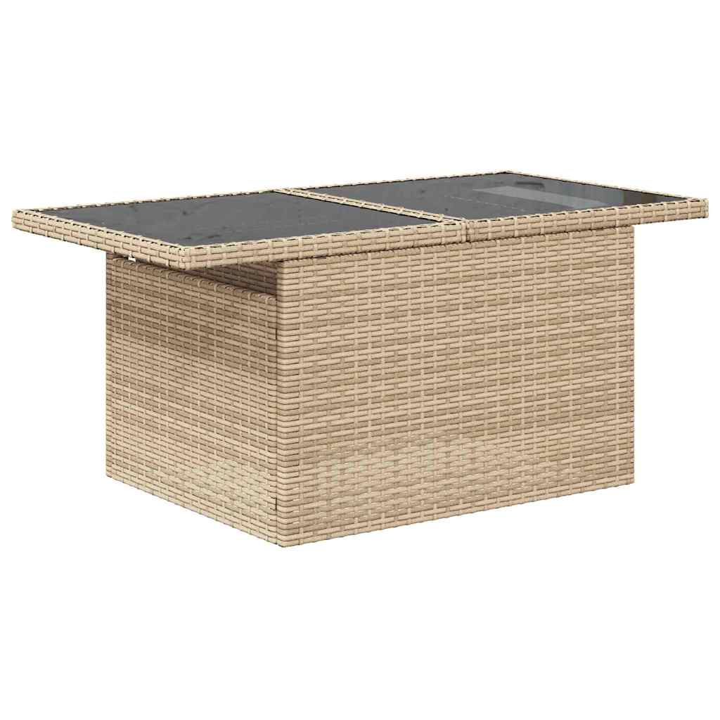 vidaXL 9-delige tuinset met kussens in beige poly rattan