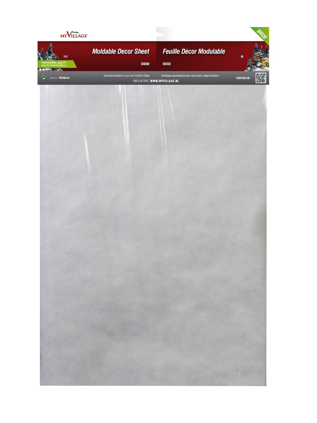 My village Hervormbare sheet Sneeuw 120 x 100 cm - 