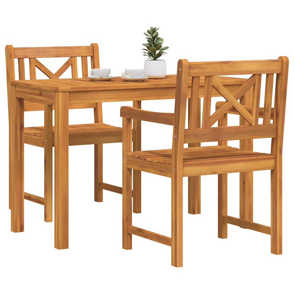 vidaXL Tuin Eetset 3 pcs Licht Hout Standaard Massief hout