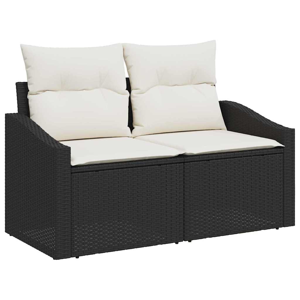 vidaXL 6-delige tuinsofa set met kussens - zwart poly rattan
