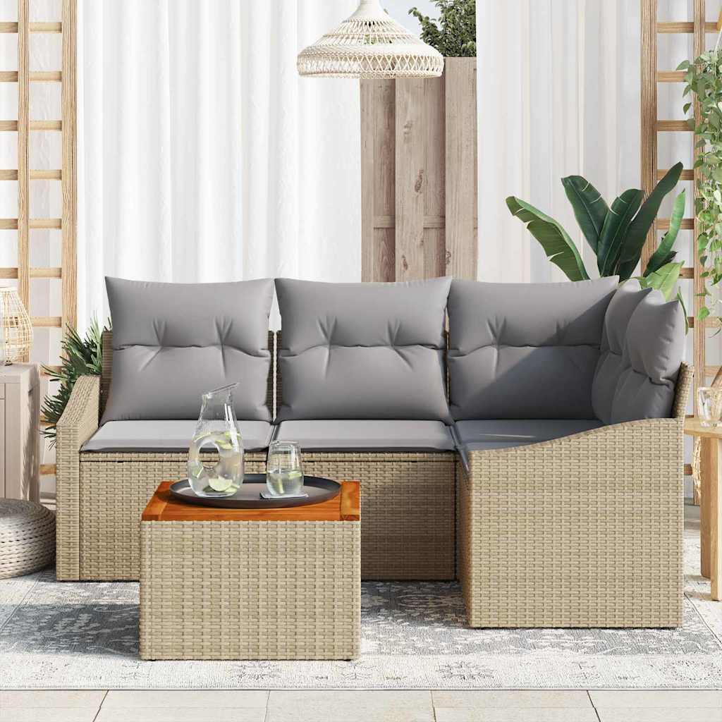 vidaXL Tuin Sofa Set 5 pcs Beige, lichtgrijs 55 x 55 x 37 cm
