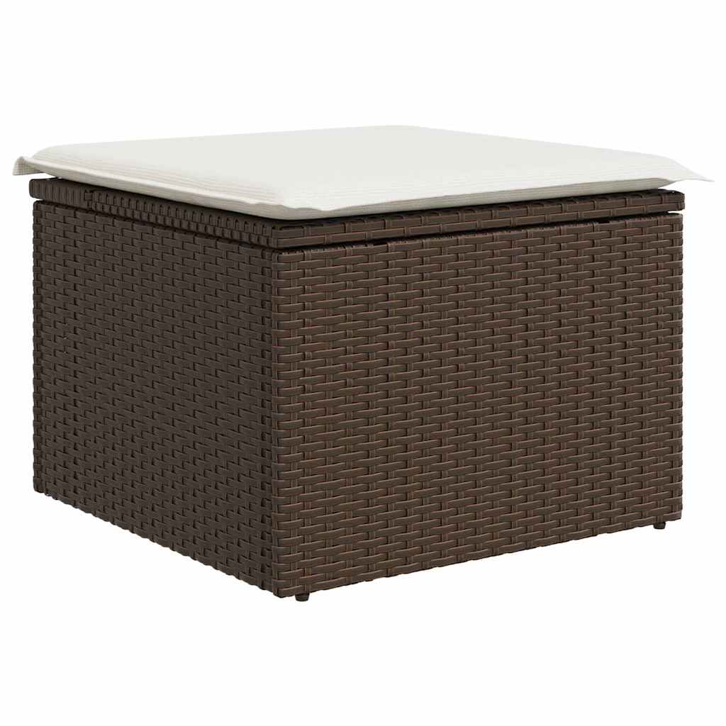 vidaXL 6-delige tuinset met kussens bruin poly rattan