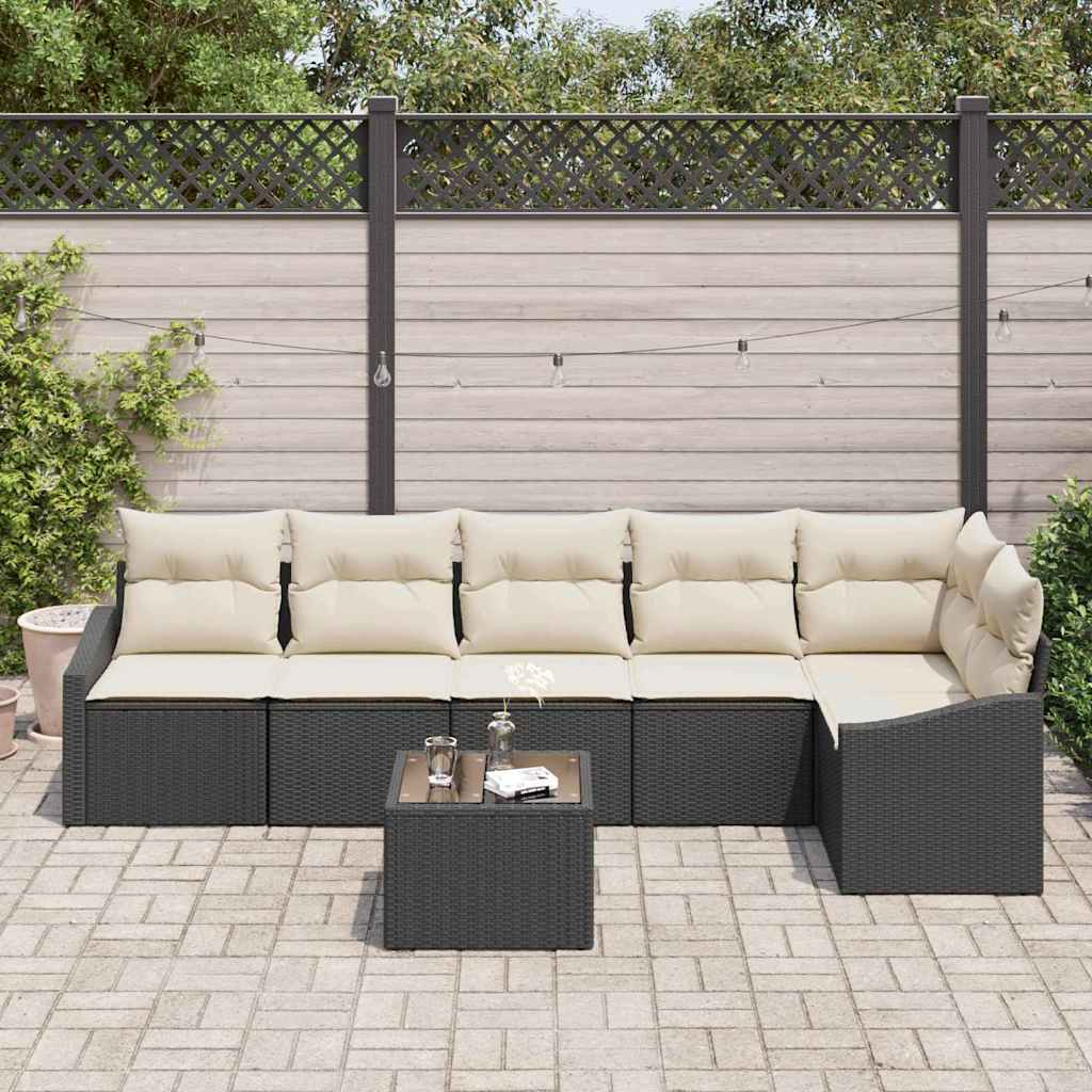 vidaXL 6-delige tuinsofa set met kussens in het bruin van poly rattan