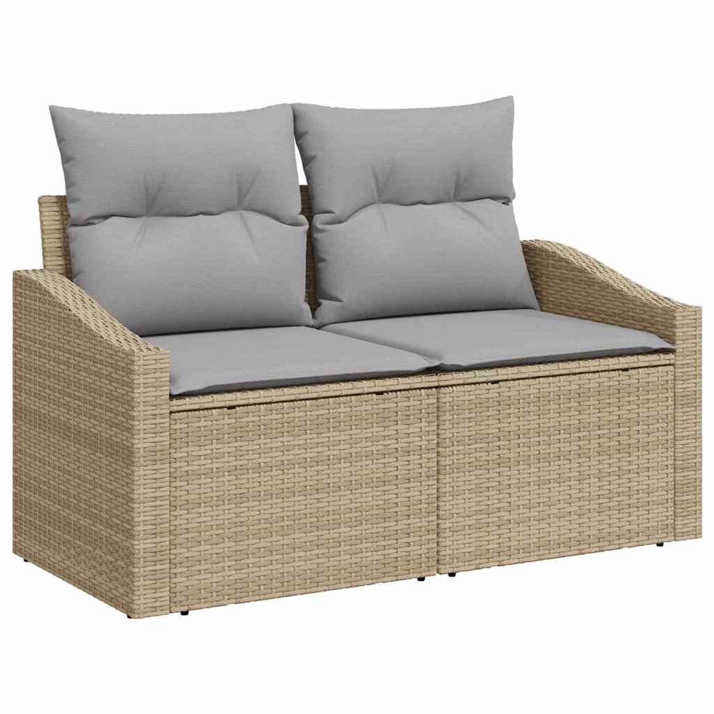 vidaXL 6 Delige Tuin Sofa Set met Kussens Beige Poly Rattan